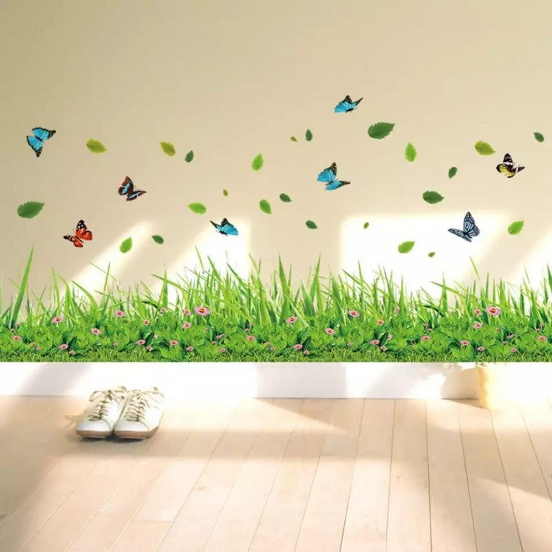 New 3D Green Grass PVC Wall Sticker